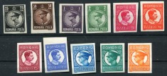 1930 , Lp 86 d , Carol II , Filigran PTT , serie nedantelata - nestampilate , urme sarniera