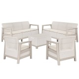 Scandi Love max linea duo set de mobilier de grădină cu masă de depozitare din iută gri-bej pietriș
