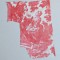 Vechi fragment textil imprimat model rococo