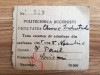 Taxa Examen Admitere 1945, Politehnica Bucuresti, Facultatea Chimie Industriala