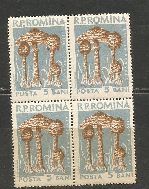 No(02)timbre-Romania 1958-L.P.457-bloc 4 val deparaiat