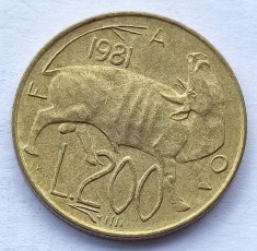 153. Moneda San Marino 200 lire 1981 (F.A.O.)