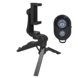 Suport telefon rotativ cu trepied 2 in 1 tip pistol, suport smartphone cu prindere cu arc deschidere 8 cm, montura 1 4 inch, pliabil, pentru streaming