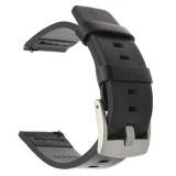 Curea din piele naturala pentru Garmin Vivomove HR, Telescoape QR, 20mm, Negru/Argintiu, Very Dream