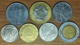 Italia - set de colectie 7 monede diferite- 10 50 100 200 + 500 &amp; 1000 lire bimetal - senzationale !