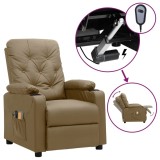 VidaXL Fotoliu de masaj electric, cappuccino, piele ecologică
