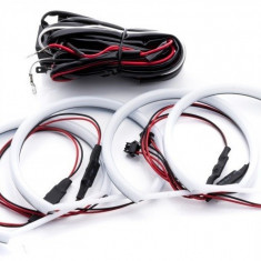 Kit Angel Eyes LED COTTON pentru BMW E46 Coupe/Cabrio Fara Facelift far ZKW cu lupa - 4x131mm