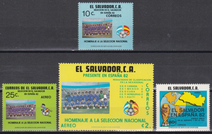 El Salvador 1982 - Cupa Mondială de fotbal - Spania, Serie + PA, MNH