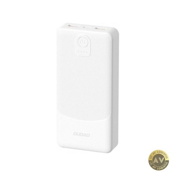 Baterie Externa Dudao K10 10000mAh 12W 2 x USB-A Alba