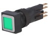 Comutator 16mm Verde cu Bec