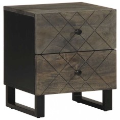 vidaXL Noptieră, negru, 40x33x46 cm, lemn masiv de mango 4017682