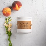 Lumanare parfumata handmade din ceara naturala de soia 100%, aroma Piersică albă și frezie, Recipient ceramic, 150 g