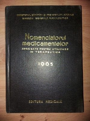 Nomenciatorul medicamentelor aprobate pentru utilizare in terapeutica foto