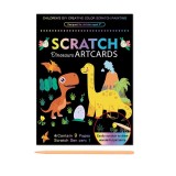 Set 9 Planse Razuibile, Scratch ArtCards, +3 Ani, de Razuit si de Colorat, 19 x 14 cm, Model Dinozauri, Multicolor