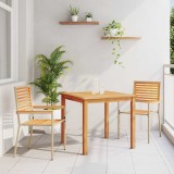 VidaXL Set de masă pentru grădină 3 pcs Bej Rattan poli