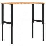 Cumpara ieftin Banc lucru maro 100x60x(71,5-98)cm lemn masiv stejar dreptunghi
