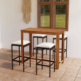 Cumpara ieftin Set mobilier de bar de grădină cu perne, 5 piese, maro