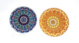 2 farfurii decorative fabricate manual in Grecia Rodos 18 cm decor perete Nassos Keramikos