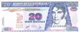 Bancnota Guatemala 20 Quetzales 1999 - P102 UNC