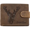 Portofel Barbati Piele Naturala Green Deed cu Cerb, RFID, Compatibil Buletin, Carduri, Bancnote, Maro