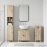 Cumpara ieftin Set de cabinet pentru baie cu 3 piese ALKMAAR Stejar Sonoma