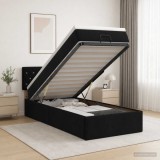 Cumpara ieftin Pat ottoman cu saltea cu headboard Negru 80 x 200 cm Catifea