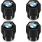 Set 4 capacele pentru ventil auto din aluminiu, General Store, Hexagon, BMW, Negru