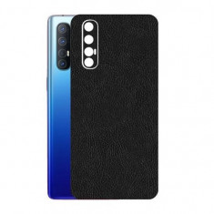 Set Folii Skin Acoperire 360 Compatibile cu Oppo Reno 3 Pro 5G (2 Buc) - ApcGsm Wraps Leather Black