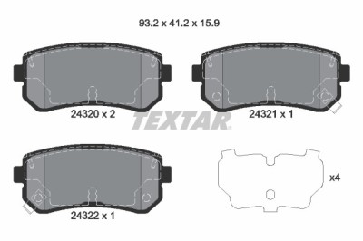 TEXTAR 2432001 Q+ set placute frana,frana disc foto
