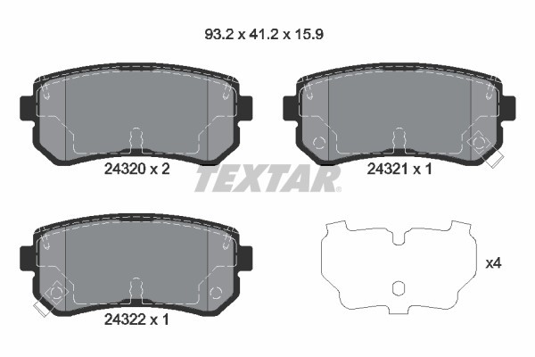 TEXTAR 2432001 Q+ set placute frana,frana disc