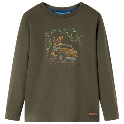 Tricou pentru copii cu m&amp;acirc;neci lungi,, kaki, 104 foto