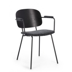 Set 2 scaune negru gri Sienna 57x60x80 cm