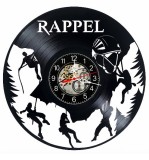 Ceas de perete decorativ din disc vinil, tema Escalada Alpinism, Negru, 30 cm, Manual, Silentios