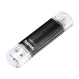 Stick memorie USB Laeta Twin Hama, 64 GB, USB 3.0, Negru
