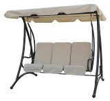 Leagan de gradina QENA, 3 locuri, max. 300 kg, 201x123x172 cm