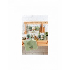Set 3 prosoape de bucatarie mici cu model ulei de masline