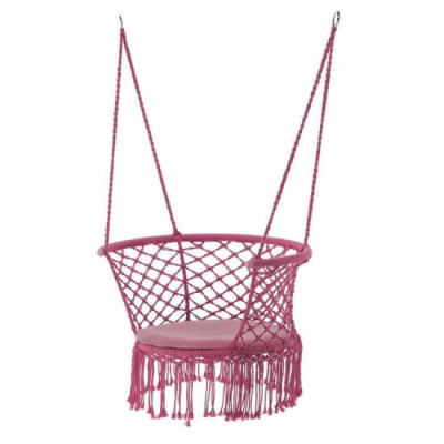Leagan tip scaun, cu perna, roz, max 150 kg, 80x60x120 cm, Rivo GartenVIP DiyLine foto