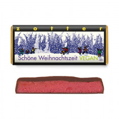 Bio & Fair ciocolata neagra umpluta cu ganache de afine rosii, Schone Weihnachtszeit, 70g Zotter