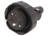 Mufă Alimentare AC 2P 250V 16A Neagră