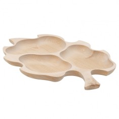 Platou lemn fag servire Frunza Stejar Mare 3 zone 52x38cm Zilan EXT 6178