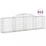Cumpara ieftin Cosuri gabion arcuite 12 buc, 300x30x80/100 cm, fier galvanizat