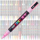 Marker PC-3M Posca cu vopsea pe baza de apa,varf fin, 0.9-1.3 mm,roz cu sclipici