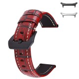 Curea din piele naturala, compatibila Samsung Galaxy Watch Ultra2, telescoape normale, 22mm, Red Brown