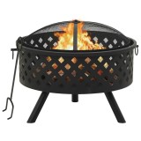 Vatra de foc cu vatrai 68 cm otel XXL