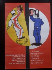 HST Afi? pe hartie protec?ia muncii Romania comunista foto