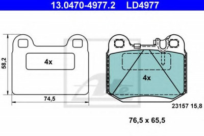 Set placute frana,frana disc MERCEDES M-CLASS (W163) (1998 - 2005) ATE 13.0470-4977.2 foto