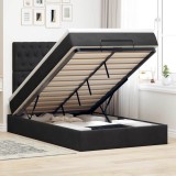 vidaXL Cadru de pat otoman cu saltele, catifea neagră 120x190cm 3313531