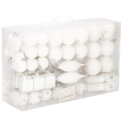 Set globuri si decoratiuni de Craciun, 72 piese, diverse dimensiuni, alb Household NewTrend foto