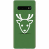 Husa silicon pentru Samsung Galaxy S10 Plus, Minimal Reindeer Illustration Green