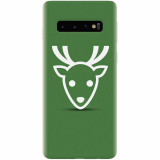 Husa silicon pentru Samsung Galaxy S10 Plus, Minimal Reindeer Illustration Green